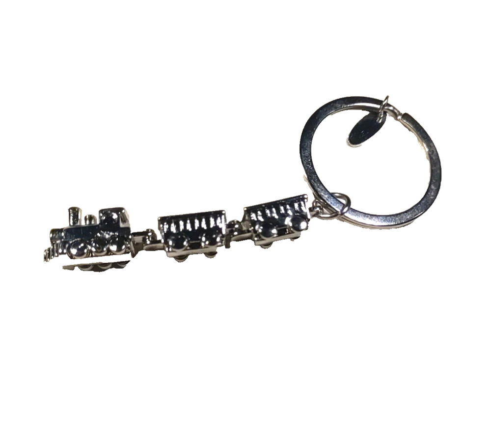 Lamar Colorado Train Keychain Silver Tone Souvenir